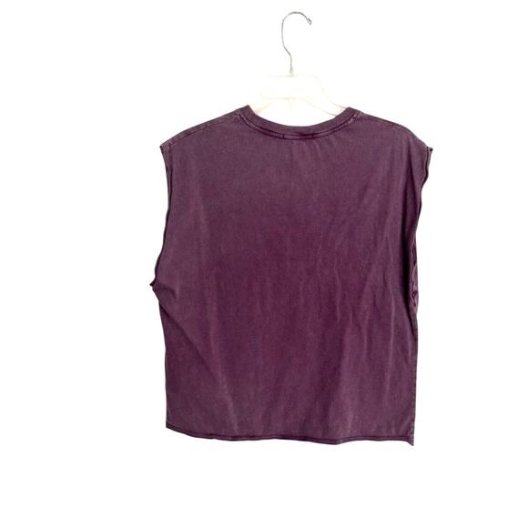 VINTAGE WASH Muscle Tee – Pull & Bear Purple Sleeveless Top – Women’s S - Picture 2 of 6